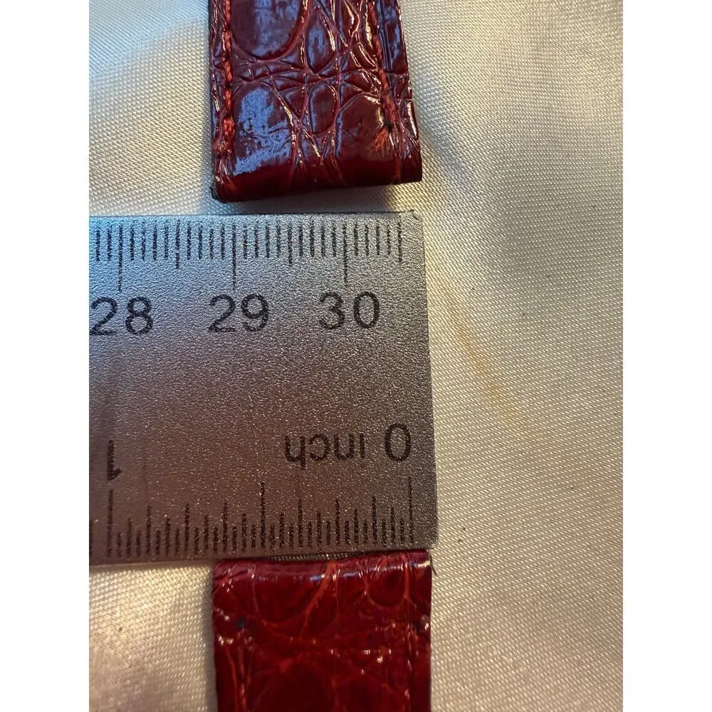 Red Leather Watch Band Strap – Genuine Leather – Pre-Owned (CCC124)